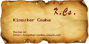 Kinszker Csaba névjegykártya